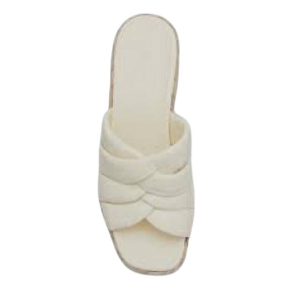 VINCE Gilian Woven Leather Espadrille Wedge Sandals White Womens Size 8M - Picture 4 of 5